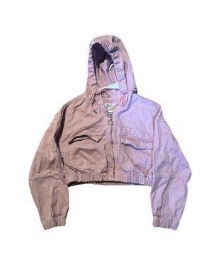 Stoosh Pink Vintage Denim Jacket with Silver Zipper